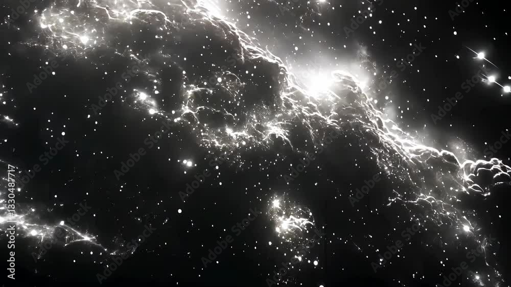 Black and white nebula in space