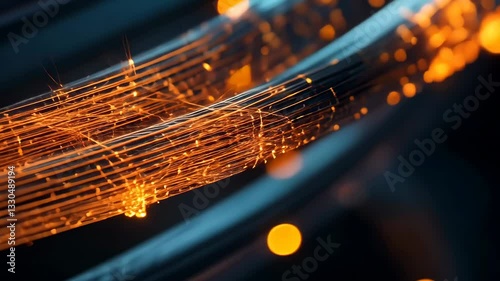 Glowing fibers and sparks in optical fiber cable