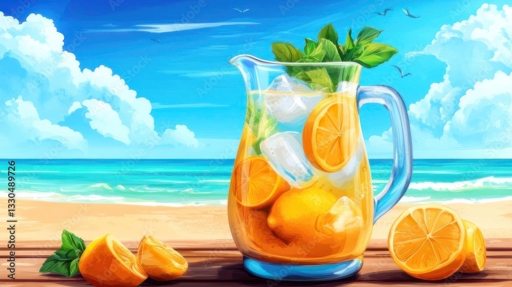 Obraz premium Refreshing Summer Citrus Drink