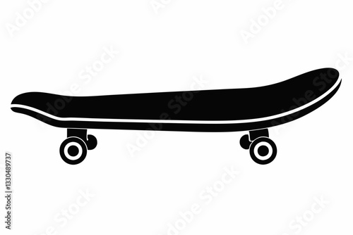 skateboard line art silhouette vector illustration
