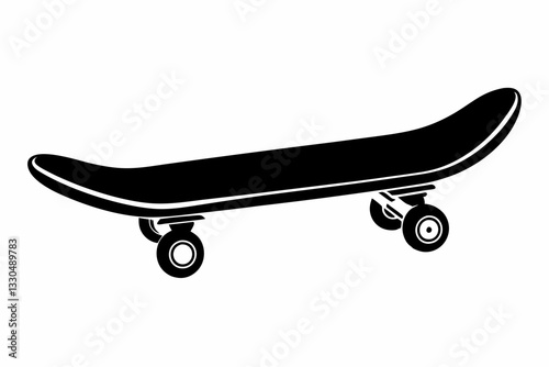 skateboard line art silhouette vector illustration