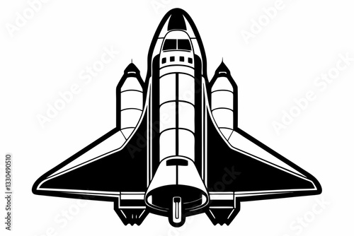 space shuttle line art silhouette vector illustration