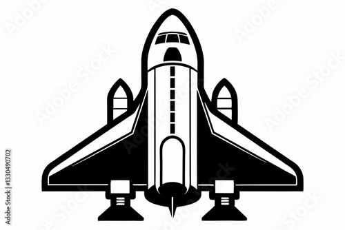 space shuttle line art silhouette vector illustration