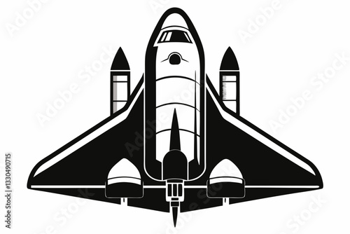 space shuttle line art silhouette vector illustration
