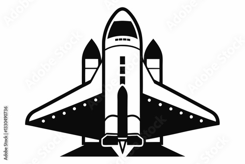 space shuttle line art silhouette vector illustration