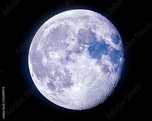 Full moon, celestial view, vibrant light