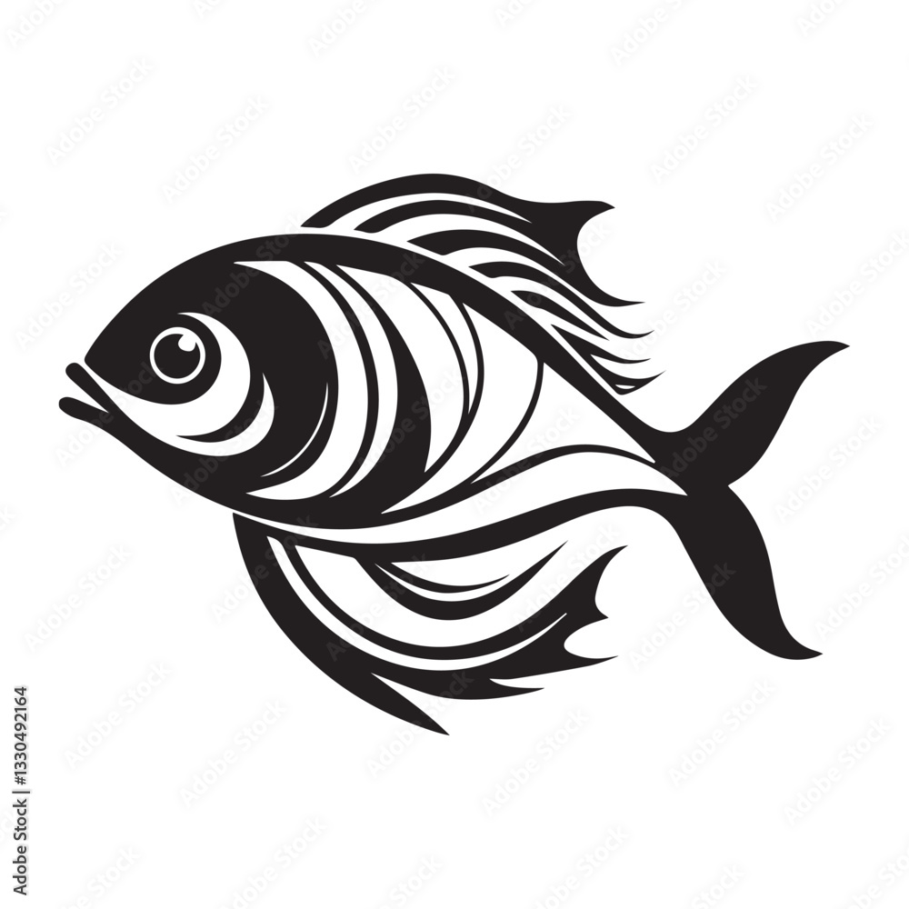 Fototapeta premium black fish vector