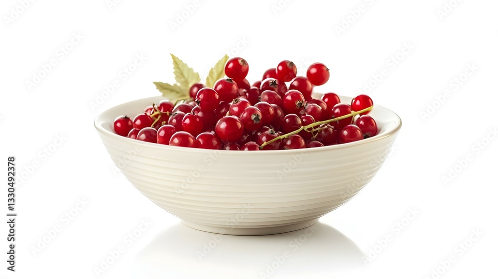 cereals bowl with red fruits isolated on white cereals bowl with red fruits isolated on white