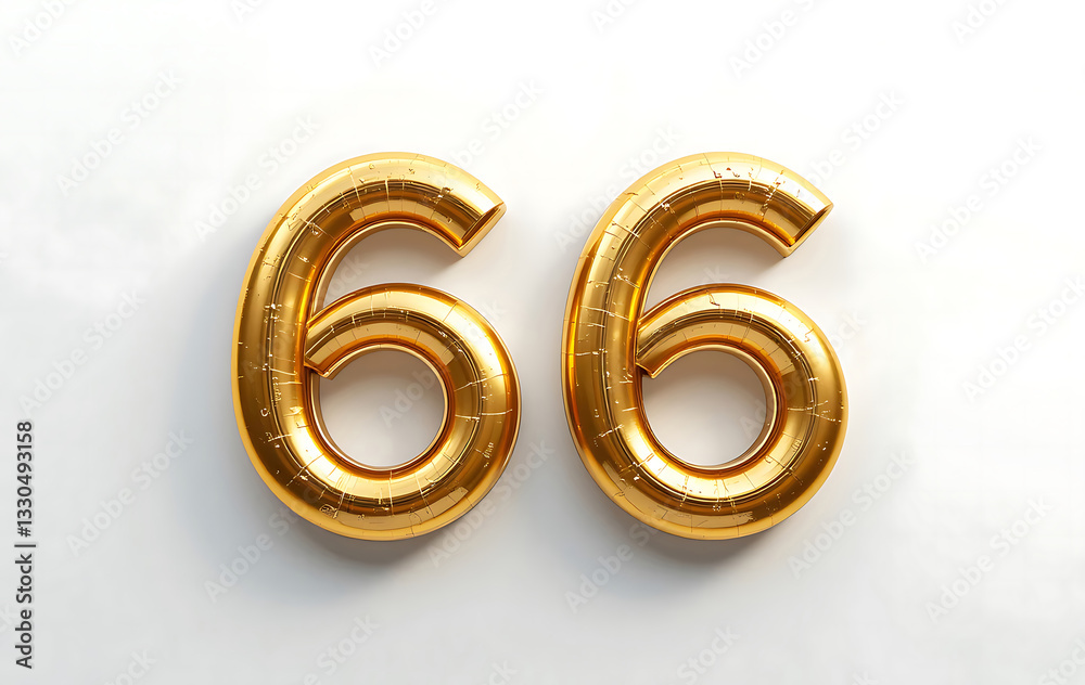 Number 66 gold 3d on white background for marketing, sales, discounts, promotions, financial, business, Anniversary, banner. 66 years anniversary golden number. gold 3d numeral isolated. 66 number 3d Number 66 gold 3d on white background for marketing, sales, discounts, promotions, financial, business, Anniversary, banner. 66 years anniversary golden number. gold 3d numeral isolated. 66 number 3d