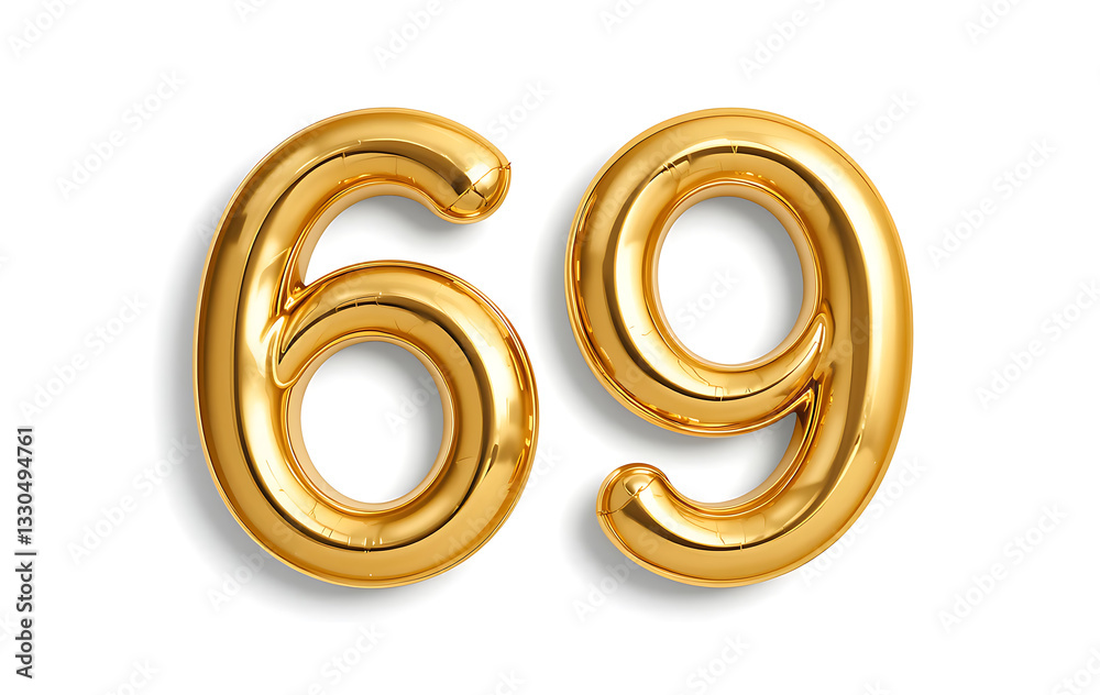 Number 69 gold 3d on white background for marketing, sales, discounts, promotions, financial, business, Anniversary, banner. 69 years anniversary golden number. gold 3d numeral isolated. 69 number 3d Number 69 gold 3d on white background for marketing, sales, discounts, promotions, financial, business, Anniversary, banner. 69 years anniversary golden number. gold 3d numeral isolated. 69 number 3d