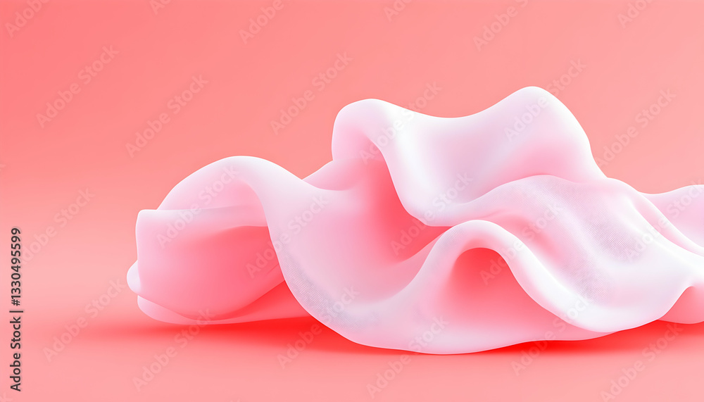 Soft, flowing, pink, abstract, draped fabric Soft, flowing, pink, abstract, draped fabric