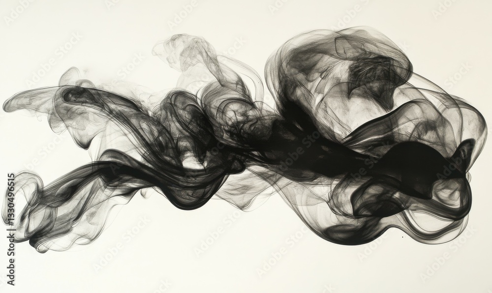 Abstract Black Ink in Water Creating Artistic Swirls Abstract Black Ink in Water Creating Artistic Swirls