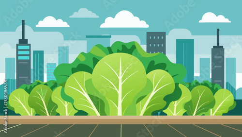 By studying genetic information agricultural experts have produced a fastgrowing lettuce variety that meets the high demand for fresh produce in urban areas.. Vector illustration