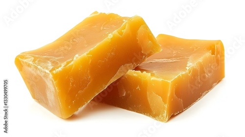 Piece of cheese isolated on white background