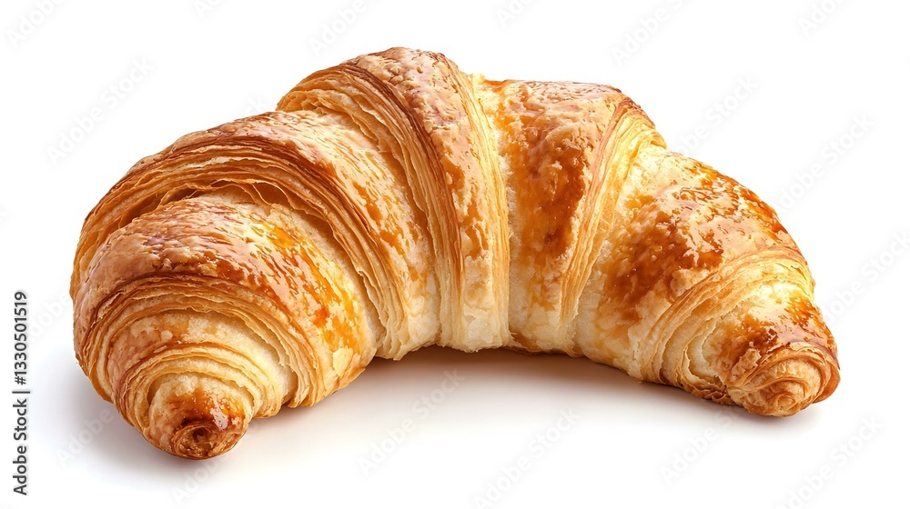 single piece of croissant with half isolated single piece of croissant with half isolated