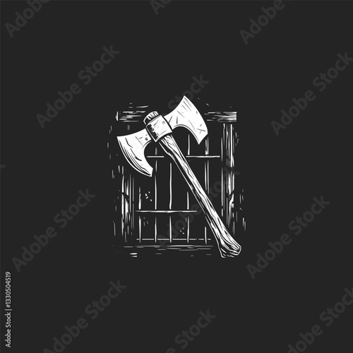 execution axe design vector template illustration