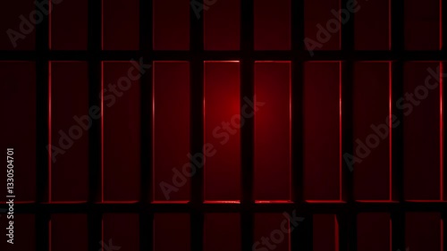 Prison Cell Bars Casting Shadows: Symbolizing Confinement and Loss of Freedom. metal prison cell bars casting shadows on the floor, representing themes of incarceration, confinement
