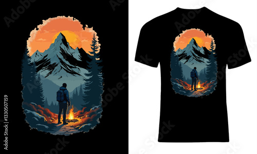 Mountain Adventure T-Shirt Design.