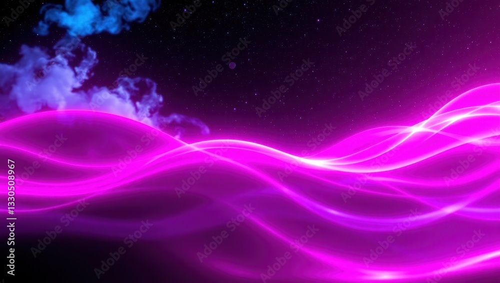 Obraz premium Abstract Neon Waves in Space Background