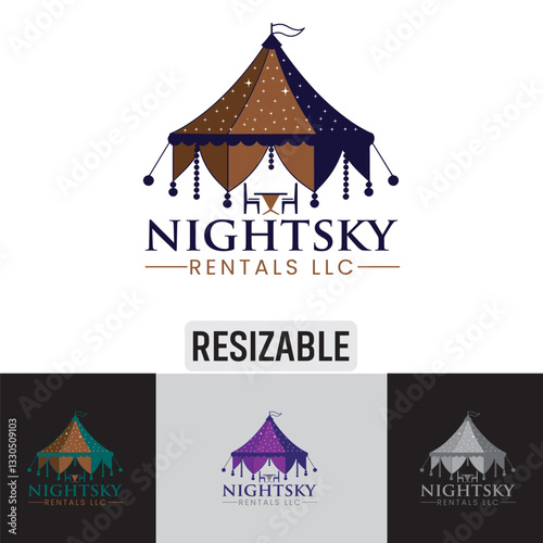 Vector logo design for a TENT rental company