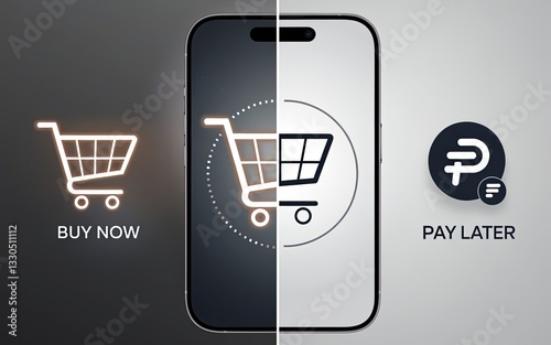 E-commerce at your fingertips: A modern smartphone graphic showcases the ease of online shopping, with a sleek interface displaying 