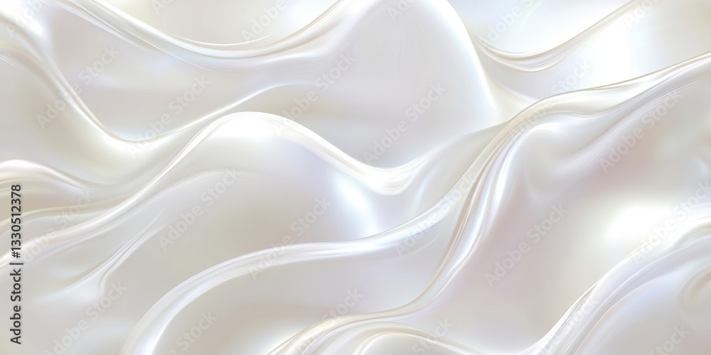 Obraz premium Abstract waves in a smooth white background create a mesmerizing visual effect suitable for various design uses