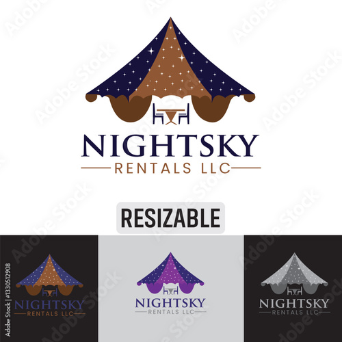 Vector logo design for a TENT rental company