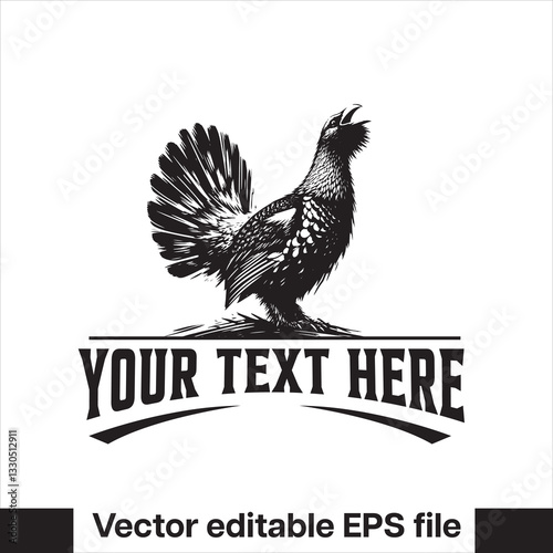vector Western Capercaillie Game Bird