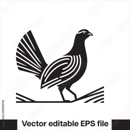 vector Western Capercaillie Game Bird