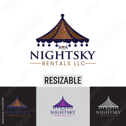 Vector logo design for a TENT rental company