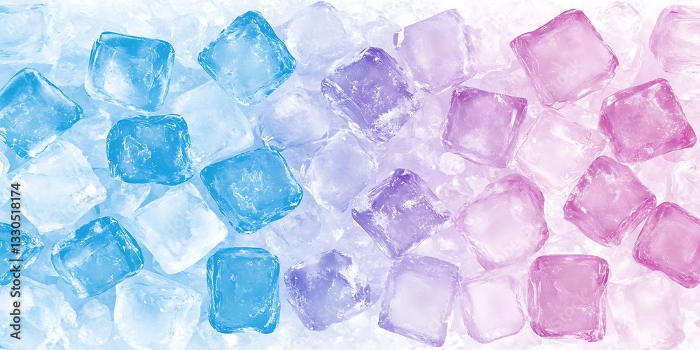 Gradient hues on refreshing ice cubes for a cool and modern abstract Gradient hues on refreshing ice cubes for a cool and modern abstract