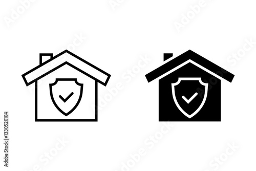 Home insurance icon collection. Vector collection of solid icon.