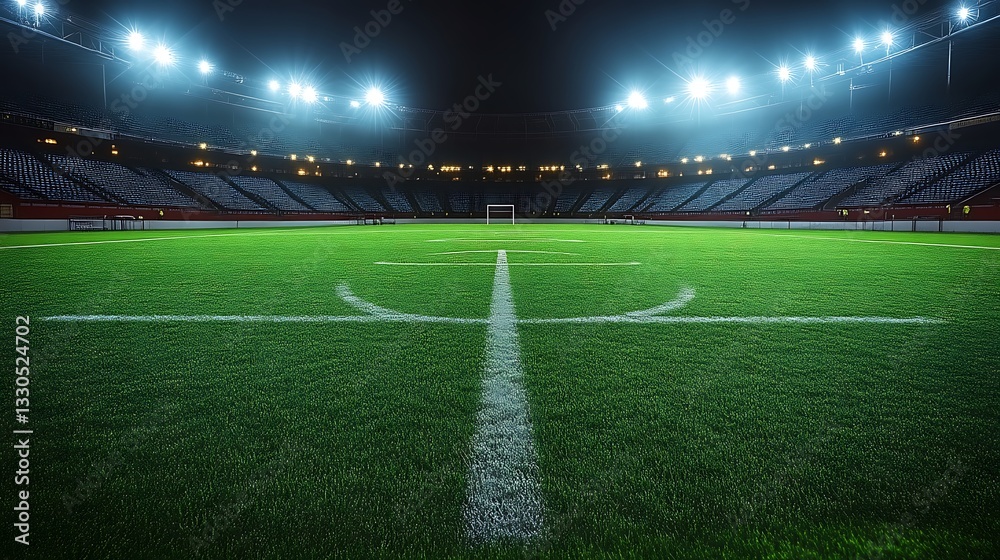 Empty Night Stadium Football Field Under Lights Empty Night Stadium Football Field Under Lights
