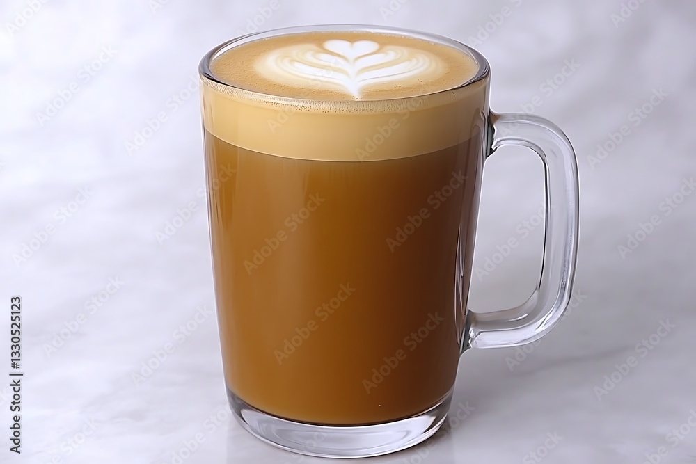 Aromatic Latte in a Glass Mug