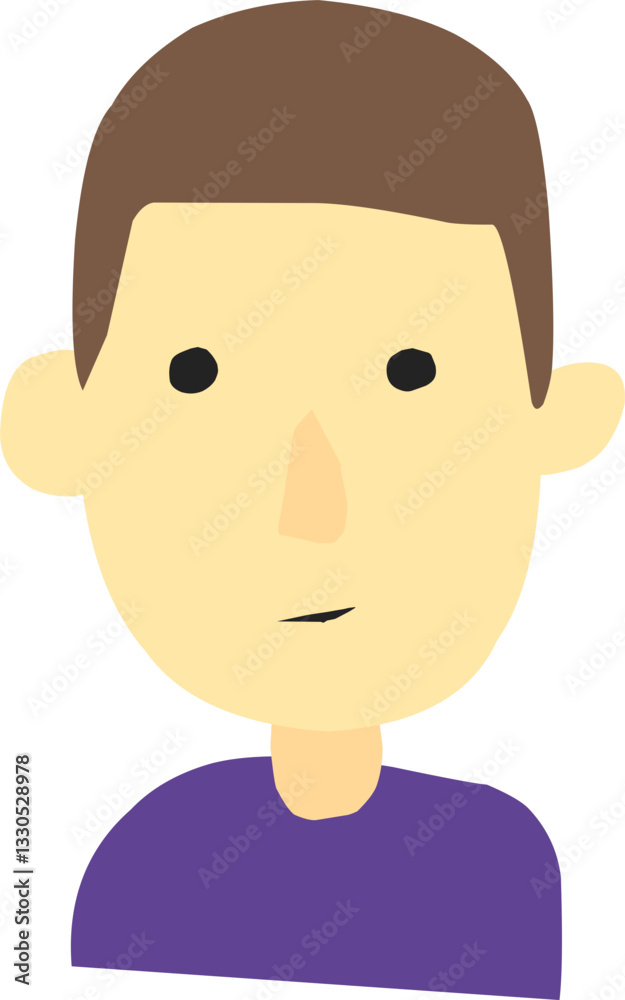 Hand drawn cute boy avatar. Profile picture of young man. Hand drawn cute boy avatar. Profile picture of young man.