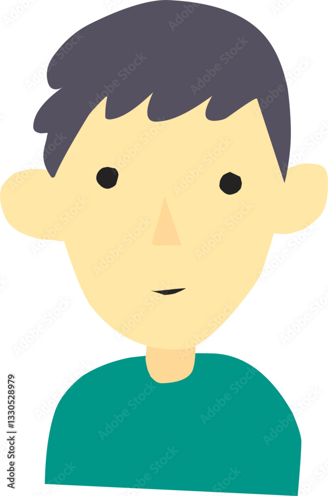 Hand drawn cute boy avatar. Profile picture of young man. Hand drawn cute boy avatar. Profile picture of young man.