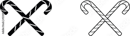 Two Jingle Bells Black and White Festive Christmas Holiday Icons