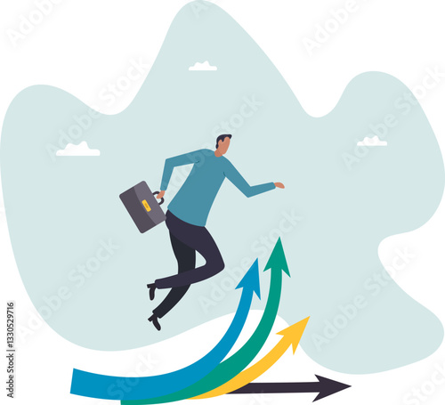 Career decision, choosing direction choices for future opportunity, different path to success, decide or progress options for career growth .character for design