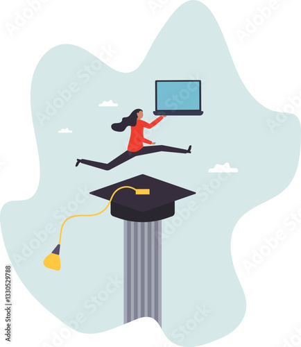 Curriculum, learning or education, student academic, study new knowledge or scholarship, learning lesson, certificate or graduated .character for design