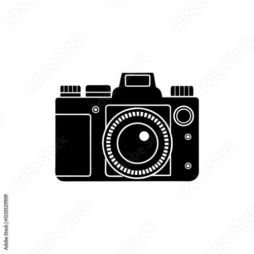 creative clean silhouette Camera for Photography Class Icon vector illustration