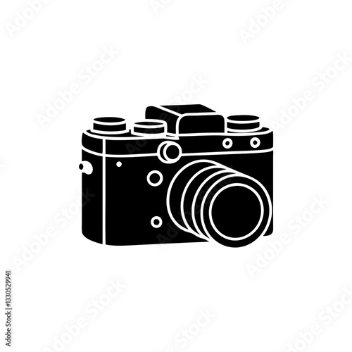 creative clean silhouette Camera for Photography Class Icon vector illustration