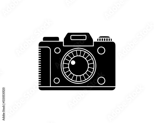 creative clean silhouette Camera for Photography Class Icon vector illustration