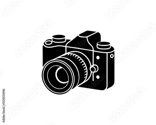creative clean silhouette Camera for Photography Class Icon vector illustration