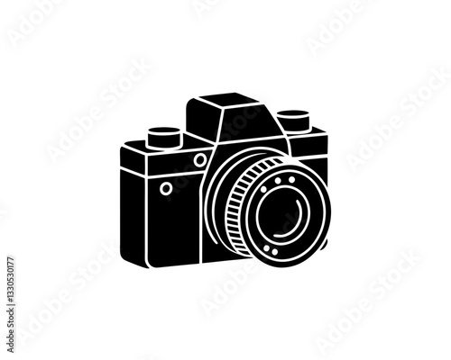 creative clean silhouette Camera for Photography Class Icon vector illustration