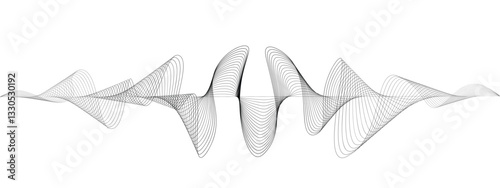 Abstract wavy lines of the sound wave. Dynamic pulsating wave Musical symbol of the frequency of digital music. Vector illustration