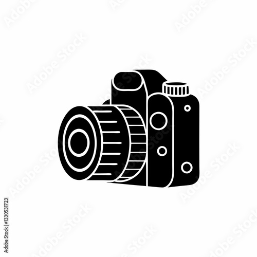 creative clean silhouette Camera for Photography Class Icon vector illustration