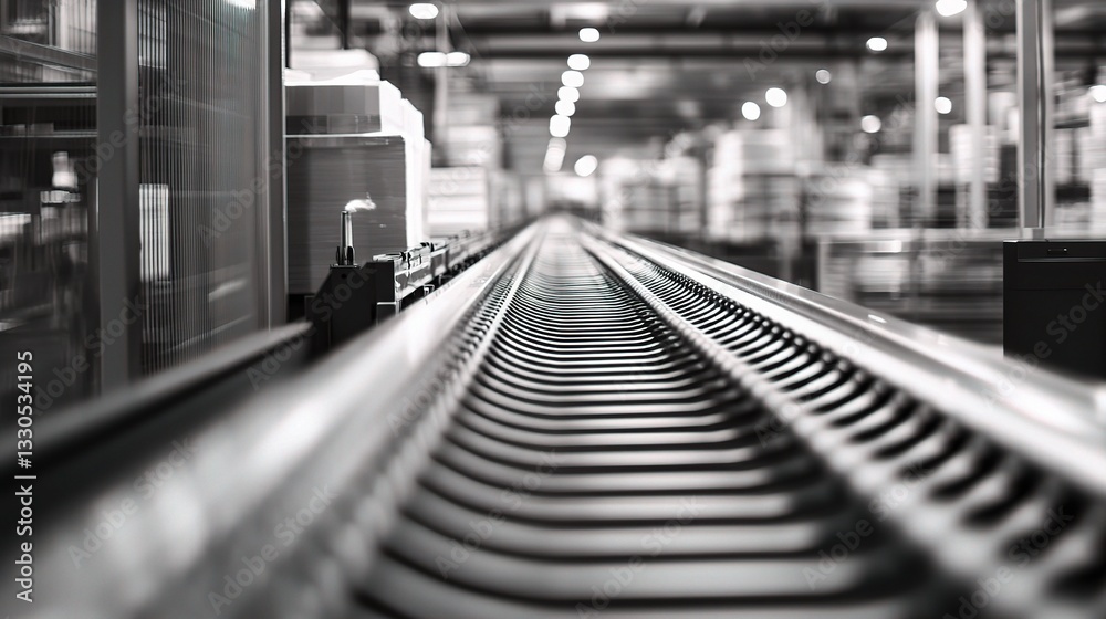Fototapeta premium High-Tech Conveyor System in Modern Warehouse Operations