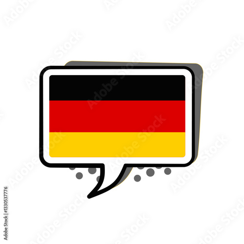 German, speaking German, translation - vector illustration