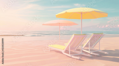beach chairs and umbrella