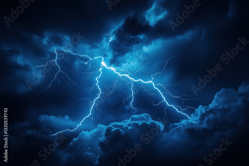 Lightning flash in the clouds